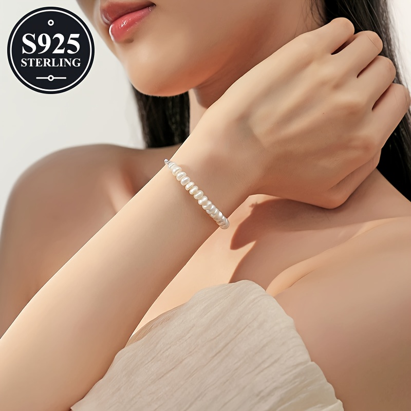 925 Silver Beaded Charm Bracelet for Women Hypoallergenic